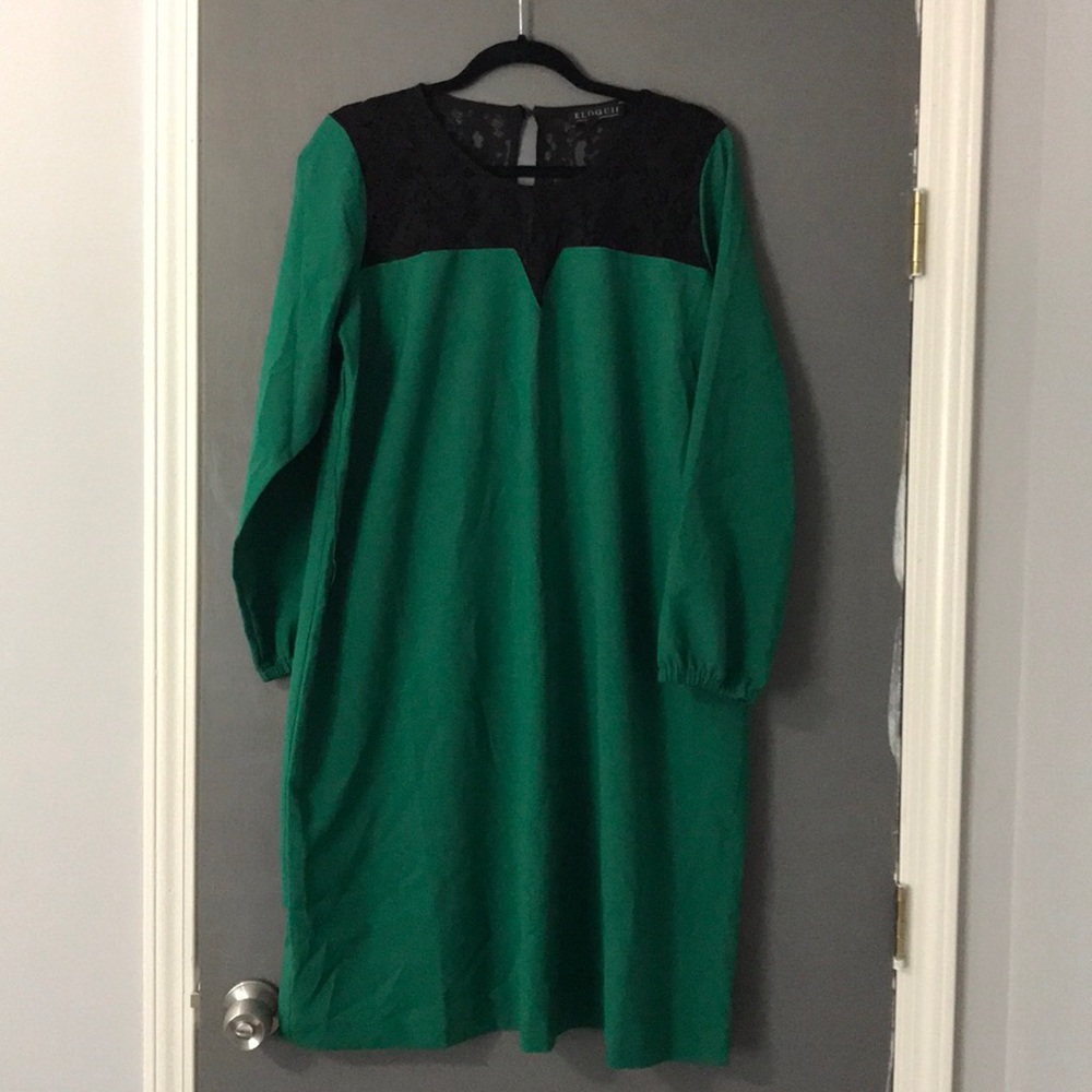 Green casual dress